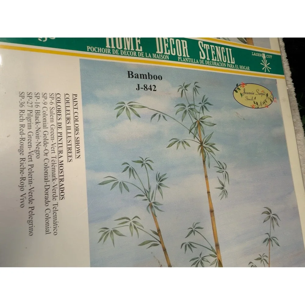 Stencil‎ Ease Bamboo Home Decor Stencil Jeannie Serpa J-842 Laser Cut Reusable